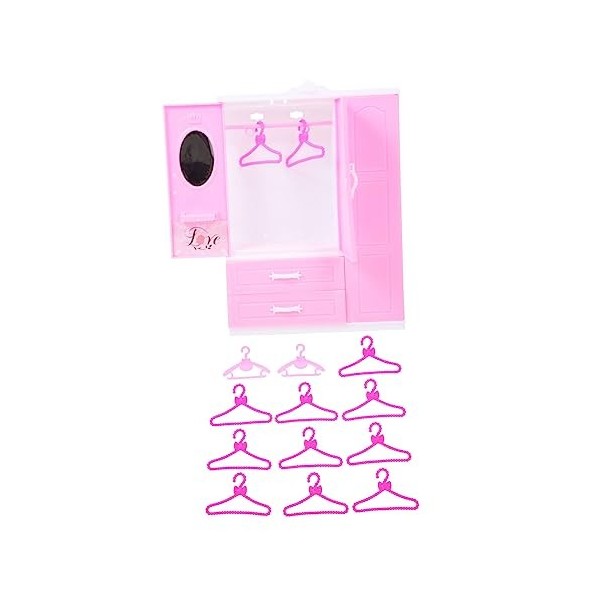 Totority 1 Set Mini Armoire Placard Cintres pour Vêtements Mini Accessoires Poupée Vêtements Rack Poupée Manteau Cintre Mini 