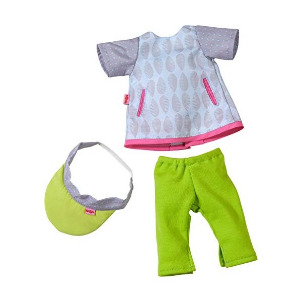 HABA 305536 – Clothing Sports Time – Set of Dress, Leggings and Cap Accessories for All 32 cm Large Dolls, Toys from 18 Month