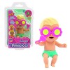 CICCIOBELLO Amicicci, Bébé avec Expressions rigolotes, Série Plage, Lunettes changent de Couleur et Accessoires, Modèle Fille