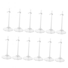 Toyvian 12 Pièces Stand Debout De Poupée Base Daffichage De Poupées Présentoir De Poupée Support De Rangement Transparent po