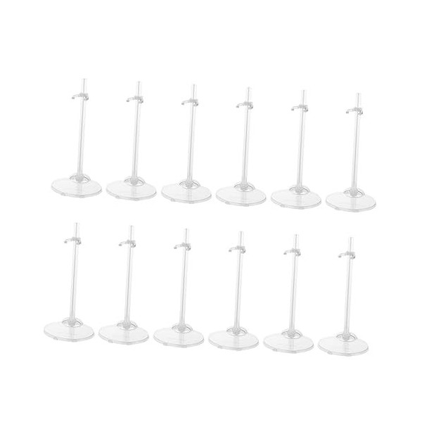 Toyvian 12 Pièces Stand Debout De Poupée Base Daffichage De Poupées Présentoir De Poupée Support De Rangement Transparent po