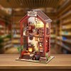 Cuteefun Maison de Poupée DIY Meublée Mini, Kit Maison en Bois, Faire Votre Propre Modèle de Maison Dartisanat, Artisanat Ca