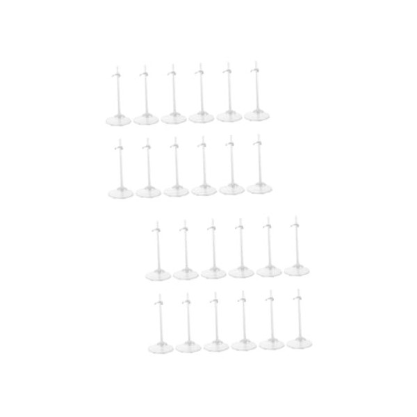Toyvian 12 Pièces Stand Debout De Poupée Base Daffichage De Poupées Présentoir De Poupée Support De Rangement Transparent po