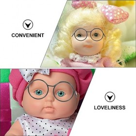 Zerodeko 20Pcs Lunettes De Poupée Miniatures Lunettes De Poupée À Jante en Fil Métallique Poupées De Lunettes Miniatures Poup