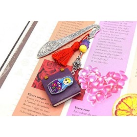 Marque pages livre matriochka phosphorescent, marque page polymer clay, signet de livre, bookmarks gift, livre lumineux, poup