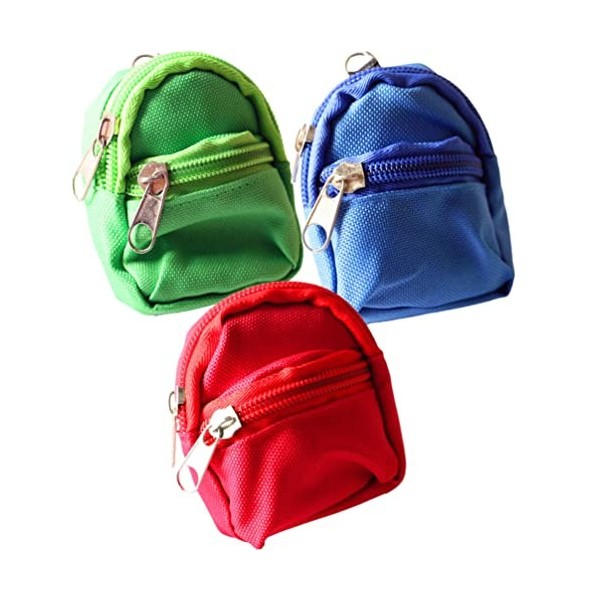 Gadpiparty Organisateur 3 Pièces Poupée À Mini Fermeture Éclair Sacs De Poupée Mignon Sacs Décole Accessoires De Maison De P