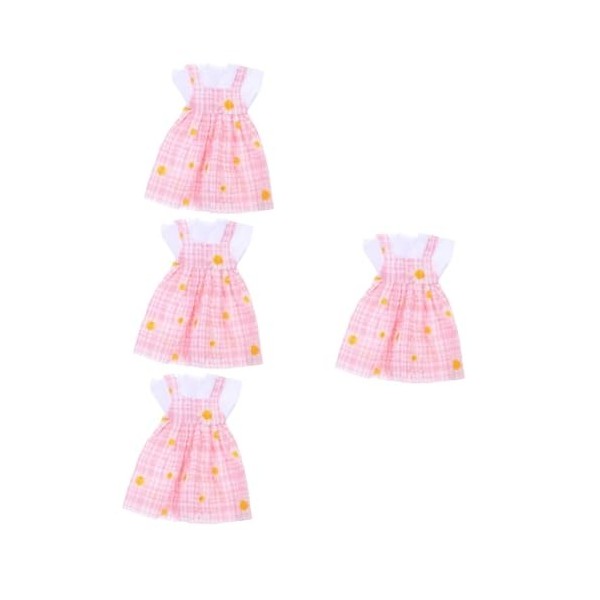 Toyvian 4 Ensembles Vêtements De Poupée Belles Tenues De Poupée Mini Robes De Poupée Enfant Jouer à Faire Semblant Poupée Dég