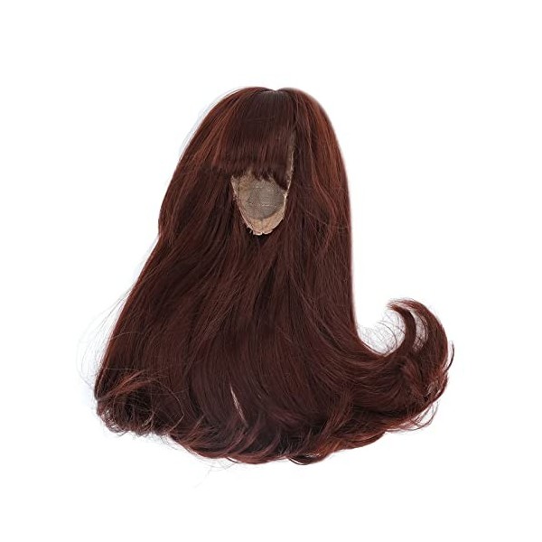 GLOGLOW Perruque de tête de poupée de Jouet, Perruque Interchangeable de tête de poupée Frange de Longs Faux Cheveux pour la 