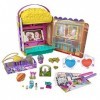 Polly Pocket coffret Popcorn Surprises, mini-cinéma, mini-figurines Polly et Lila et plus de 15 accessoires, jouet pour enfan