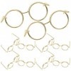 Gadpiparty 10 Pièces Mini Poupée Lunettes Fil Métallique Jante Lentille Poupées Lunettes Poupée Habiller Costume Lunettes pou