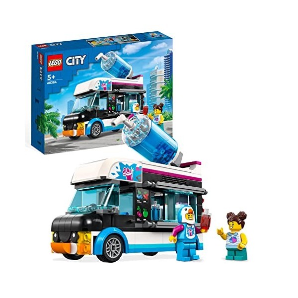 LEGO 60384 City Le Camion Ã€ Granités du Pingouin, Jouet Camion pour Enfants De 5 Ans, Jeu De Véhicule DÃ‰té avec Figurines,