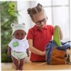 Poupée Afrique Bébé Jouets Vinyle Réaliste Nouveau-né Avec Tenues Grenouilles Pour Enfants Cadeau Danniversaire De Noël Vert