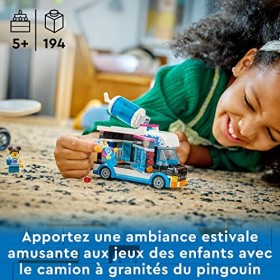 LEGO 60384 City Le Camion Ã€ Granités du Pingouin, Jouet Camion pour Enfants De 5 Ans, Jeu De Véhicule DÃ‰té avec Figurines,