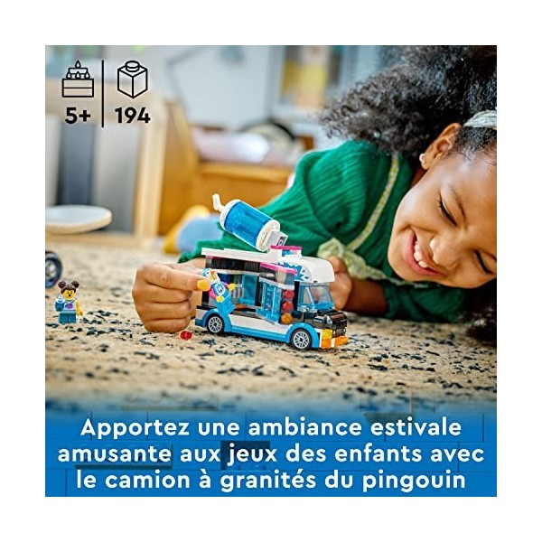 LEGO 60384 City Le Camion Ã€ Granités du Pingouin, Jouet Camion pour Enfants De 5 Ans, Jeu De Véhicule DÃ‰té avec Figurines,