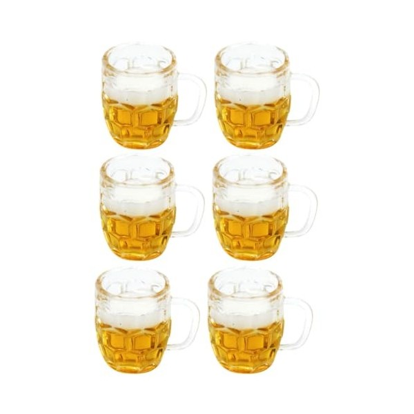 Amosfun 6 Pcs Tasse De Bière Tasses De Maison De Poupée Tasses Miniatures en Résine Modèle De Tasse De Bière avec De La Bière