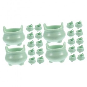 Toyvian 48 Pièces Décoration Maison De Poupée Micro Paysage Petites Bouilloires De Chaudron De Bonbons Chaudron Noir Miniatur