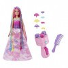 Barbie Coffret Princesse Tresses Magiques avec poupée mannequin, appareil à tresses, extensions de cheveux arc-en-ciel et acc