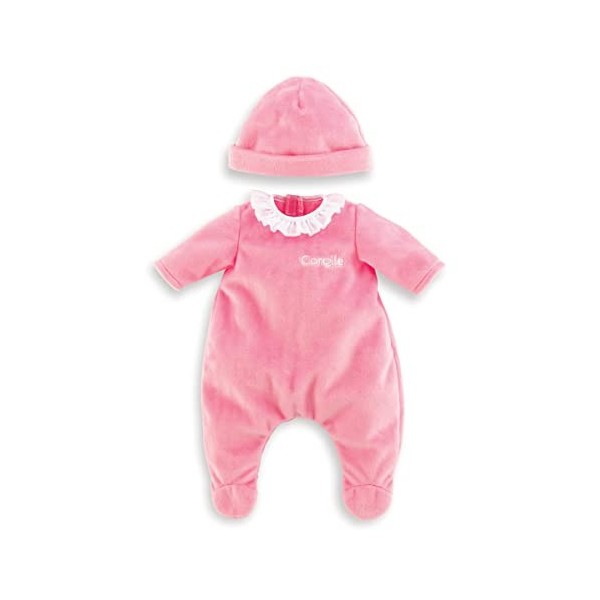 Corolle - Pyjama Rose et Bonnet, vêtements, pour Poupon 30cm, dès 18 Mois, 9000110620