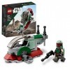 LEGO 75344 Star Wars Le Vaisseau de Boba Fett Microfighter, Jouet Véhicule avec Lanceurs et Ailes Ajustables, Figurines, Le M