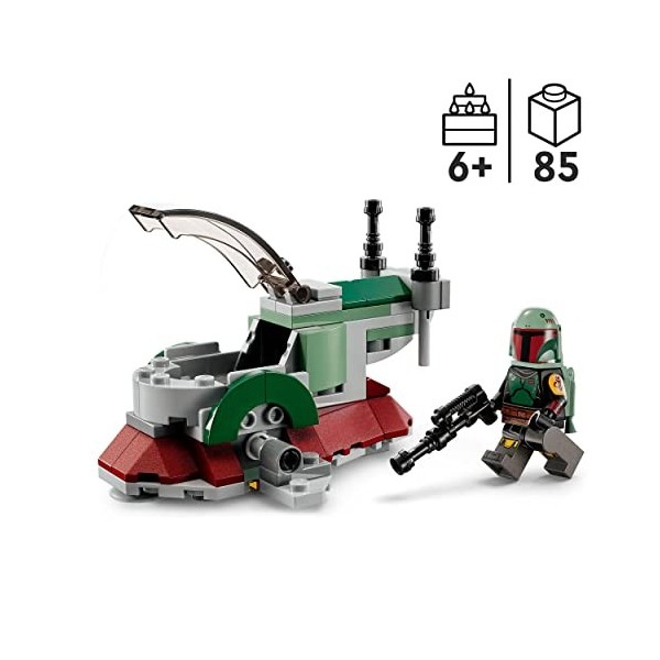 LEGO 75344 Star Wars Le Vaisseau de Boba Fett Microfighter, Jouet Véhicule avec Lanceurs et Ailes Ajustables, Figurines, Le M