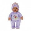 BABY born Sleepy pour bébés – poupée souple de 30 cm avec un hochet intégré et un bonnet de nuit – Convient aux bébés dès la 