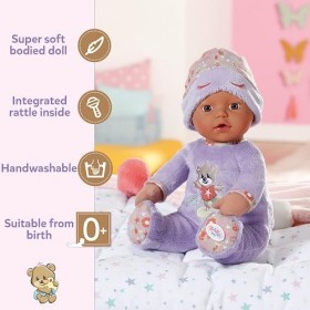 BABY born Sleepy pour bébés – poupée souple de 30 cm avec un hochet intégré et un bonnet de nuit – Convient aux bébés dès la 