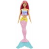 Barbie Dreamtopia poupée sirène cheveux roses et tenue multicolore, jouet pour enfant, GGC09