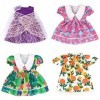 ZWOOS Vêtements de Poupée pour New Born Baby Doll, Adorable Robe en Coton pour Poupées 36-43 cm, Lot de 4