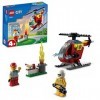 LEGO 60318 City Fire L’Hélicoptère des Pompiers, Jouet pour Filles et Garçons +4 Ans, Figurine Pompier et Brique de Démarrage