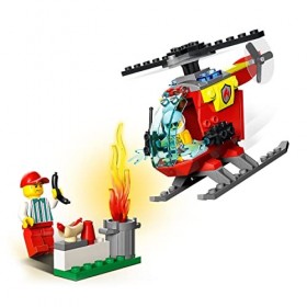LEGO 60318 City Fire L’Hélicoptère des Pompiers, Jouet pour Filles et Garçons +4 Ans, Figurine Pompier et Brique de Démarrage