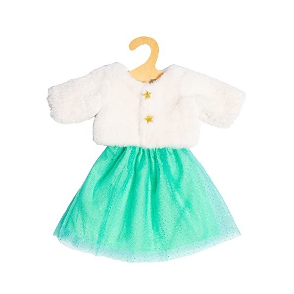 Heless 1370-Vêtements Design Yuki, Set de 2 pièces en Blanc et Turquoise, avec Veste et Jupe en Tulle Scintillant pour poupée