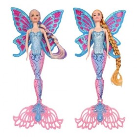 Poupée,Cheveux Colorés,avec Queue de à Dégradé Bleu et Rose,Jouet Enfant, Dès 3 Ans