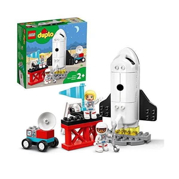 LEGO 10944 Duplo Town Mission de la Navette Spatiale, Jeu pour Les Enfants de 2 Ans et Plus avec des Figurines dAstronautes