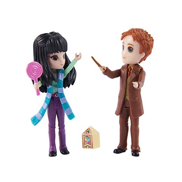 Wizarding World, Set damitié avec Personnages George Weasley et Cho Chang, Poupées de 7,5 cm, 2 Accessoires, Jouets pour Enf