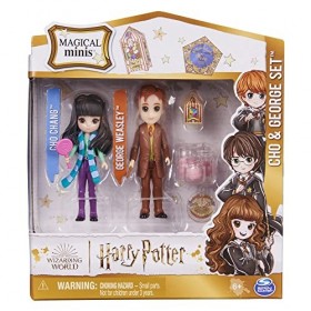 Wizarding World, Set damitié avec Personnages George Weasley et Cho Chang, Poupées de 7,5 cm, 2 Accessoires, Jouets pour Enf