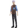 Barbie Fashionistas poupée mannequin Ken 154 aux cheveux violets moulés avec chemise écossaise patchwork et pantalon en jean