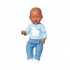 Heless- Pull Ours Polaires avec Jeans pour poupée Bleu Clair Taille 35-45 cm, 10234686