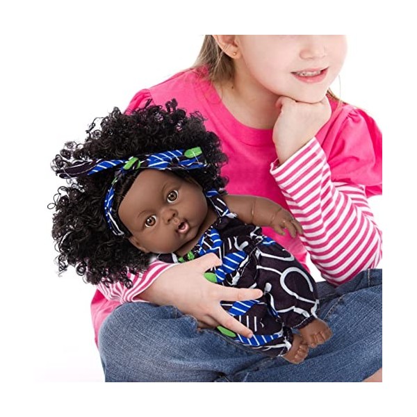 Yeeda bébé Noires, poupée Bain, poupée Fille Noire réaliste, Jeu bébé Afro-américaines pour Enfants parfaites pour Un Cadeau 