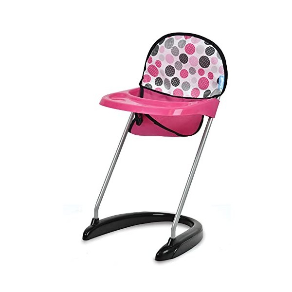 Hauck Seggiolone Pappa per Bambole fino a 43 cm con Vassoio, Pink Dots