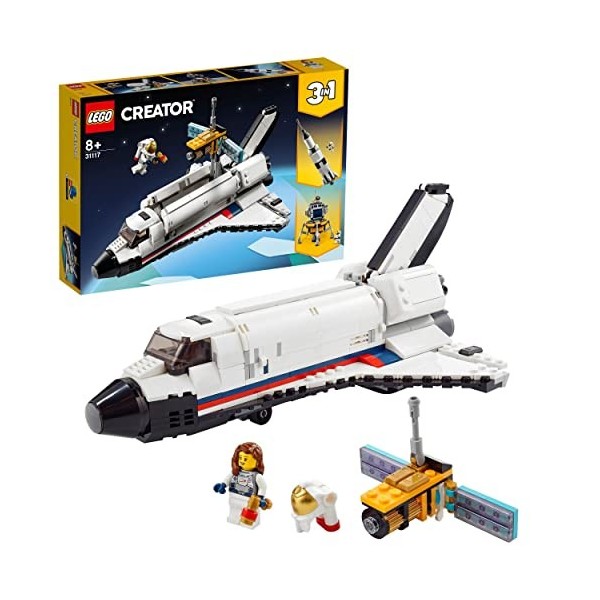 LEGO 31117 Creator 3-en-1 LAventure en Navette Spatiale Jouet Fusée Enfant et Atterrissage Lunaire – Construction de Véhicul