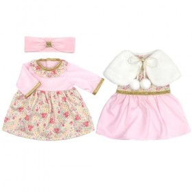 Vêtements de poupée pour poupées de 36 à 43 cm, lot de 2 avec bandeau manteau pas de poupée 