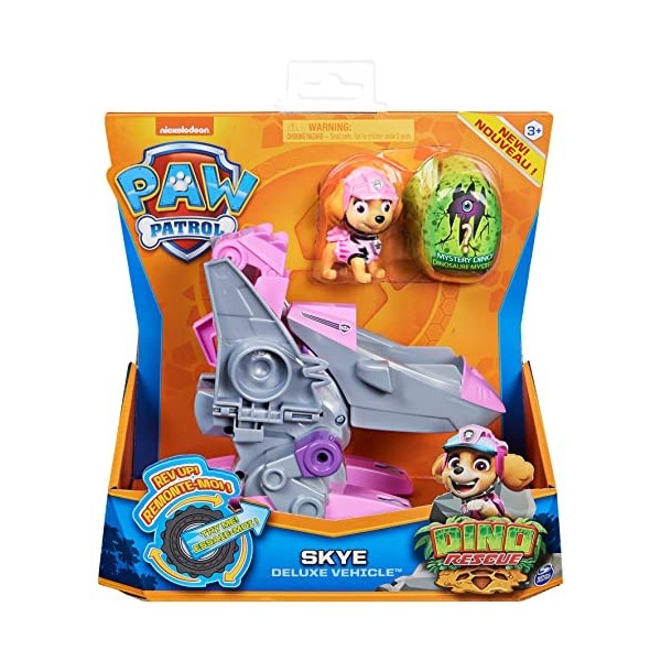 La Pat Patrouille - 6056930 - Jeu Jouet enfant - Véhicule + Figurine Dino Rescue - Figurine Paw Patrol - Modèle Aléatoire