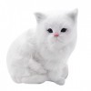 Vklopdsh Peluche réaliste douce en peluche blanche chat persan jouet chat poupée décoration de table enfants filles