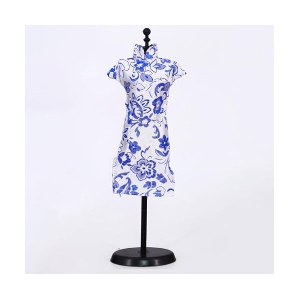 Toyvian 3 Pièces Robe Cheongsam De Poupée Robe Traditionnelle Asiatique Mini Robe De Bal Chinoise Cheongsam Vêtements De Poup