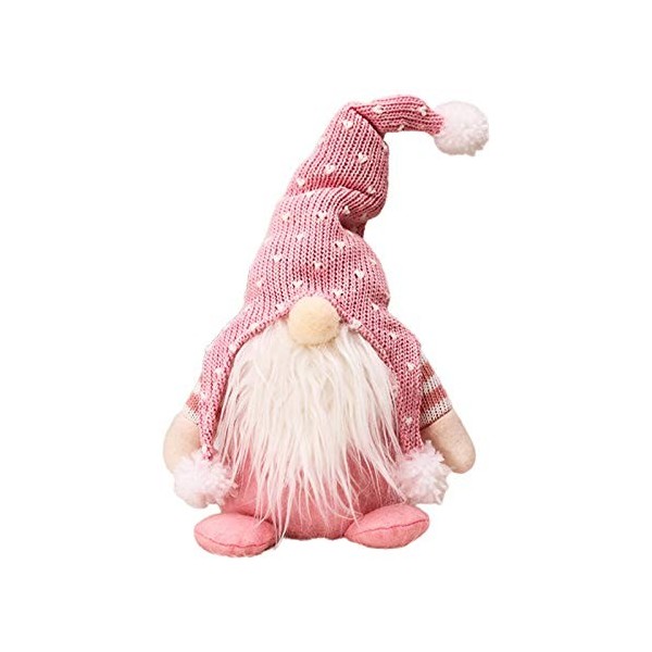 hetuioiyster Fait à la Main tricoté noël GNOME décoration suédois Assis Long Chapeau Elfe poupée Suspendue poupée PK