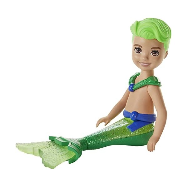 Barbie Dreamtopia Chelsea Merboy Doll, 6.5-inch, Green