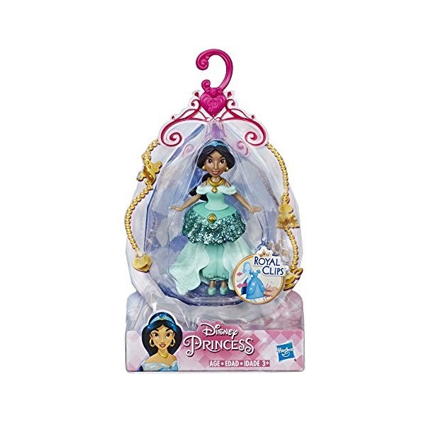 Hasbro - Dinsey Princesse - Royal Clips - E3089 - Poupée Jasmine Aladdin + Jupe à Clips - 10 cm - Neuf