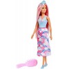 Barbie Dreamtopia poupée princesse chevelure magique avec cheveux ultra-longs roses et blonds, brosse incluse, jouet pour enf