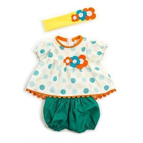 Miniland- Conjunto CALOR Blusa 40CM Robe pour poupées de 40 cm, 31562, Citronier, 38-40 Cm