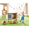 HABA Little Friends Rabbit Mimi - Includes Mommy & Baby Bunny with Carrots & Hutch